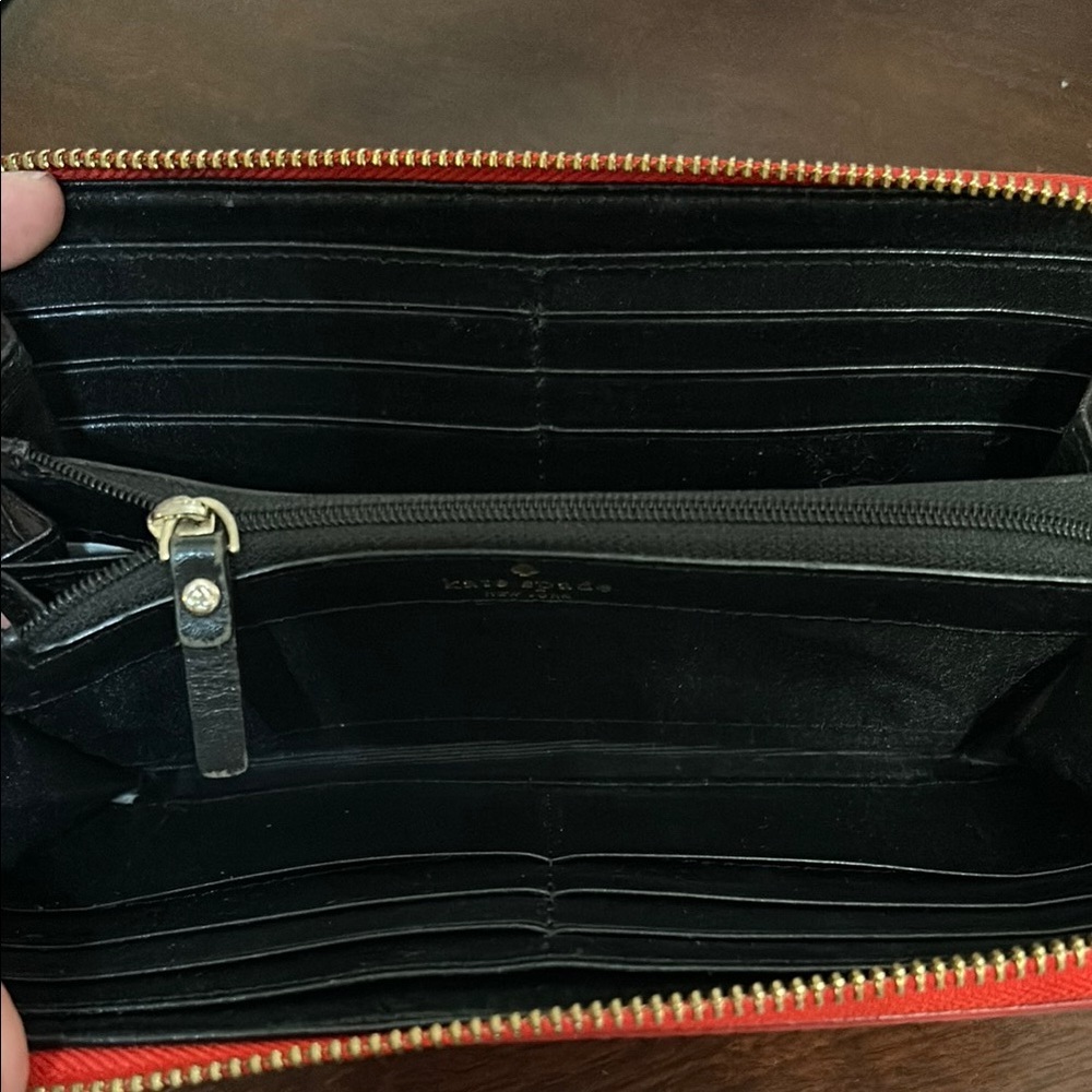 Kate Spade Red and Pink Polka Dot Carlisle Street Lacey Wallet - Picture 11 of 14